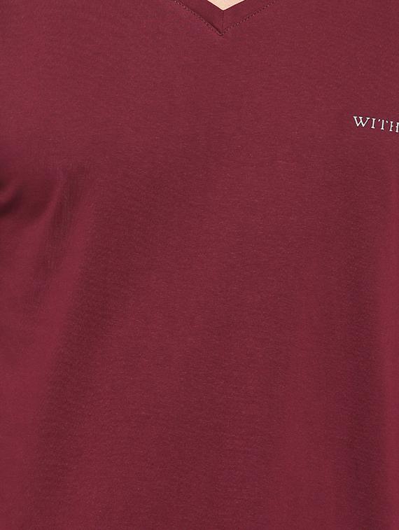 maroon cotton t-shirt - 14987088 - Zoom Image - 4