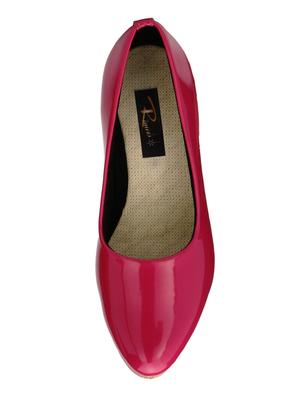 magenta leatherette slip on pumps - 14987222 - Standard Image - 4