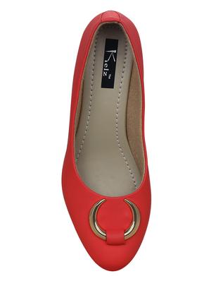 kielz-red-women-ballerinas - 14987370 - Standard Image - 4