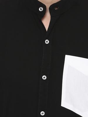 black cotton casual shirt - 14989943 - Standard Image - 4