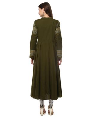 block printed flared kurta - 14990449 - Standard Image - 4