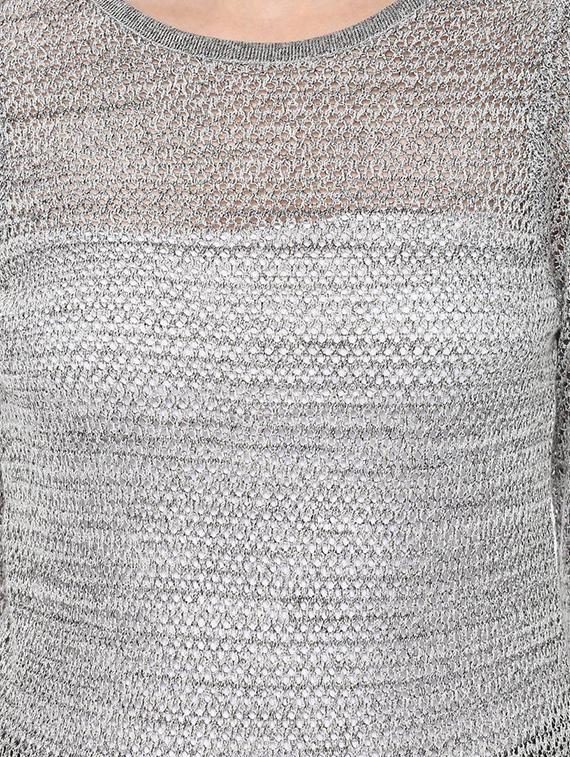 grey viscose cold shoulder top - 14991800 - Zoom Image - 4