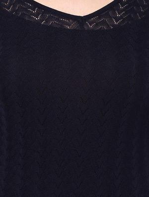 navy blue viscose solid pullover - 14991942 - Standard Image - 4