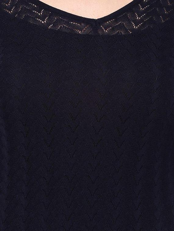 navy blue viscose solid pullover - 14991942 - Zoom Image - 4