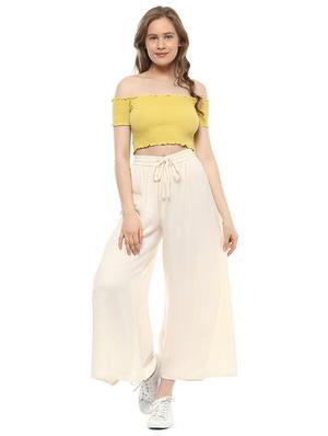 yellow off shoulder crop top - 14992005 - Standard Image - 4