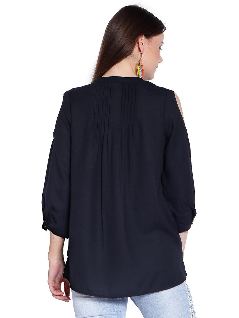 cold shoulder pin tucks detail top - 14993249 - Zoom Image - 4