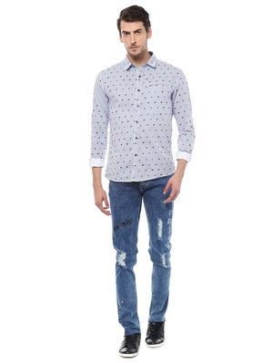 blue cotton casual shirt - 14994777 - Standard Image - 4