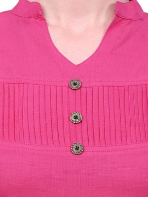 pink cotton solid kurta - 14996393 - Standard Image - 4