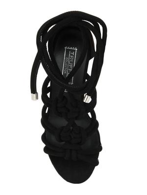 black patent leather laceup sandals - 14997656 - Standard Image - 4