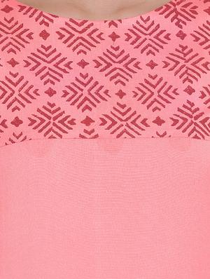 pink cotton kurta palazzo set - 14997732 - Standard Image - 4