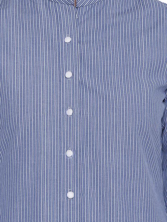 blue cotton kurta palazzo set - 14997856 - Zoom Image - 4