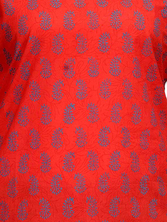 fuchsia designs orange cotton straight kurti - 14999504 - Zoom Image - 4