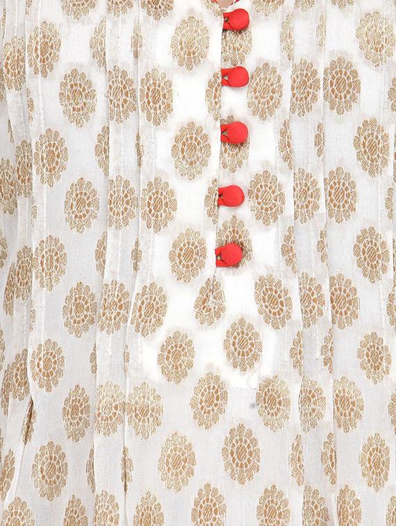 fuchsia designs white viscose a-line kurti - 14999523 - Zoom Image - 4