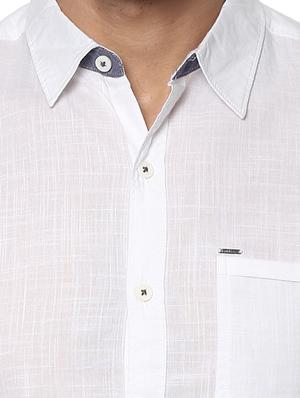 white cotton casual shirt - 15000725 - Standard Image - 4