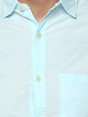 light blue cotton casual shirt - 15000773 - Standard Image - 4