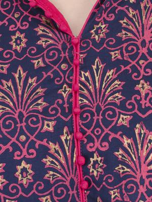 pink cotton flared kurta - 15002669 - Standard Image - 4