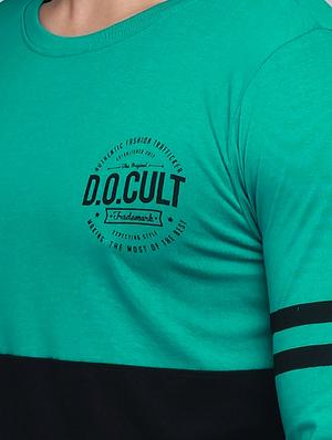 green cotton color block tshirt - 15003489 - Standard Image - 4