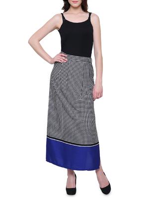 black crepe checkered maxi skirt - 15005186 - Standard Image - 4