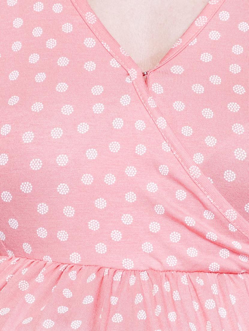 pink jersey maternity wear dress - 15006995 - Zoom Image - 4
