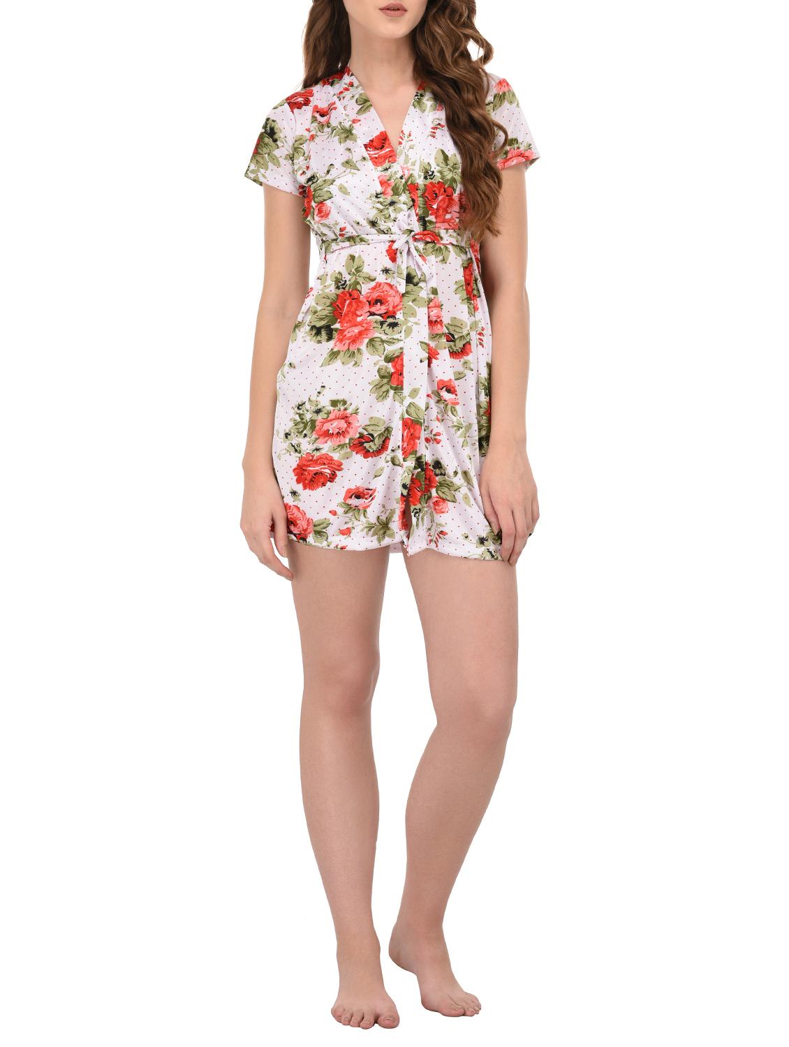 white floral nightwear set - 15007685 - Zoom Image - 4