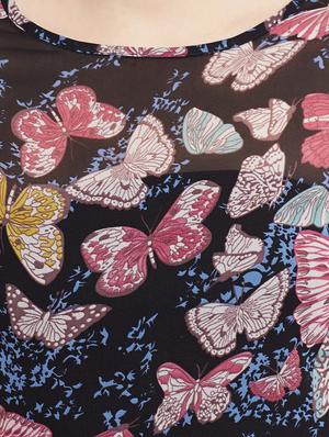black printed poly chiffon top - 15008137 - Standard Image - 4