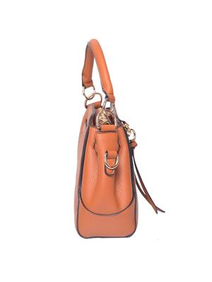 brown leatherette regular handbag - 15009935 - Standard Image - 4