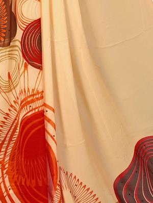 beige georgette printed saree with blouse - 15010609 - Standard Image - 4
