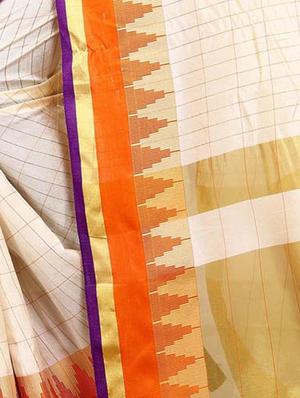 temple bordered art silk saree with blouse - 15010639 - Standard Image - 4