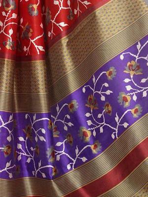 Ditsy floral printed saree with blouse - 15010652 - Standard Image - 4