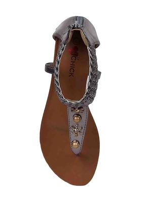 metallic closed back sandal - 15011631 - Standard Image - 4