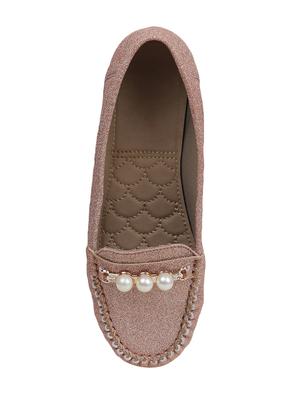 pink fabric slip on loafers - 15011634 - Standard Image - 4