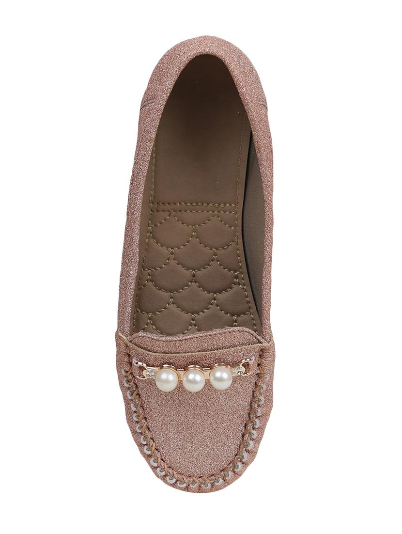 pink fabric slip on loafers - 15011634 - Zoom Image - 4