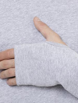 grey cotton thumbhole t-shirt - 15012199 - Standard Image - 4