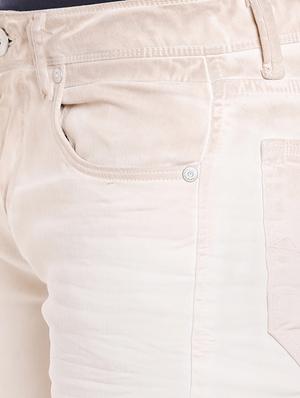 beige cotton plain jeans - 15012291 - Standard Image - 4