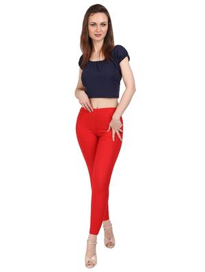 red solid jeggings - 15012459 - Standard Image - 4