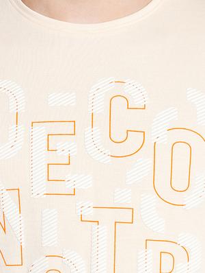 peach cotton chest print tshirt - 15012509 - Standard Image - 4