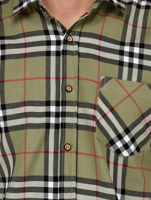 green cotton casual shirt - 15012913 - Standard Image - 4