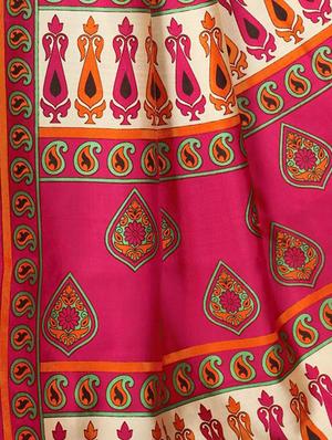 green tussar silk printed saree with blouse - 15012986 - Standard Image - 4