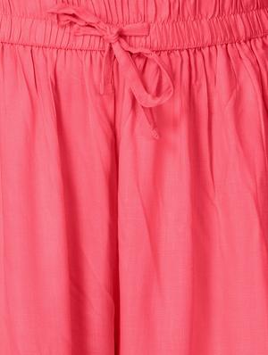 pink solid rayon palazzo - 15013235 - Standard Image - 4
