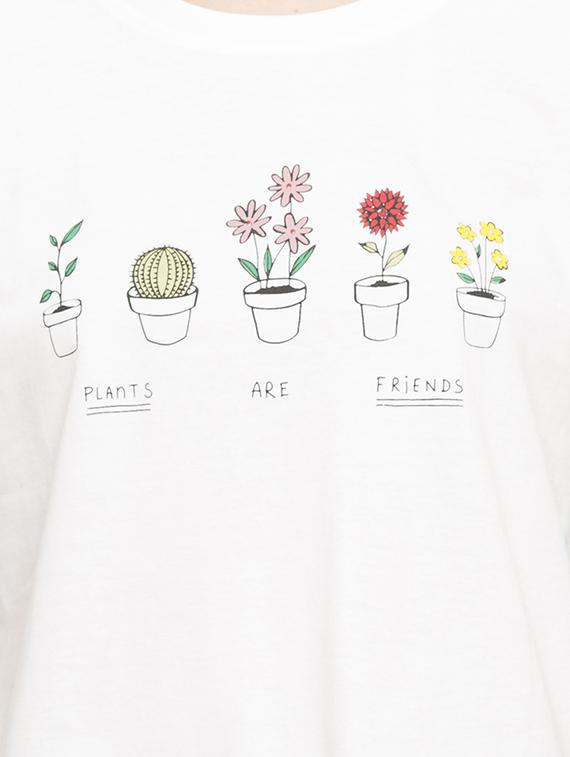 white cotton printed tee - 15015016 - Zoom Image - 4