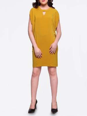 yellow solid shift dress - 15015071 - Standard Image - 4