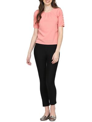 solid pink embellished top - 15015577 - Standard Image - 4