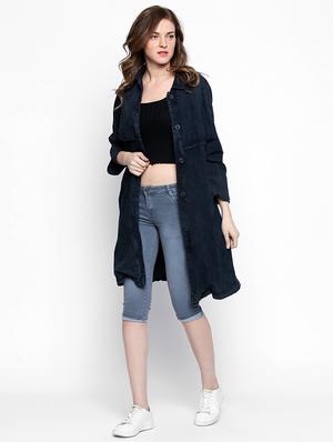 grey stone wash denim capri - 15015591 - Standard Image - 4
