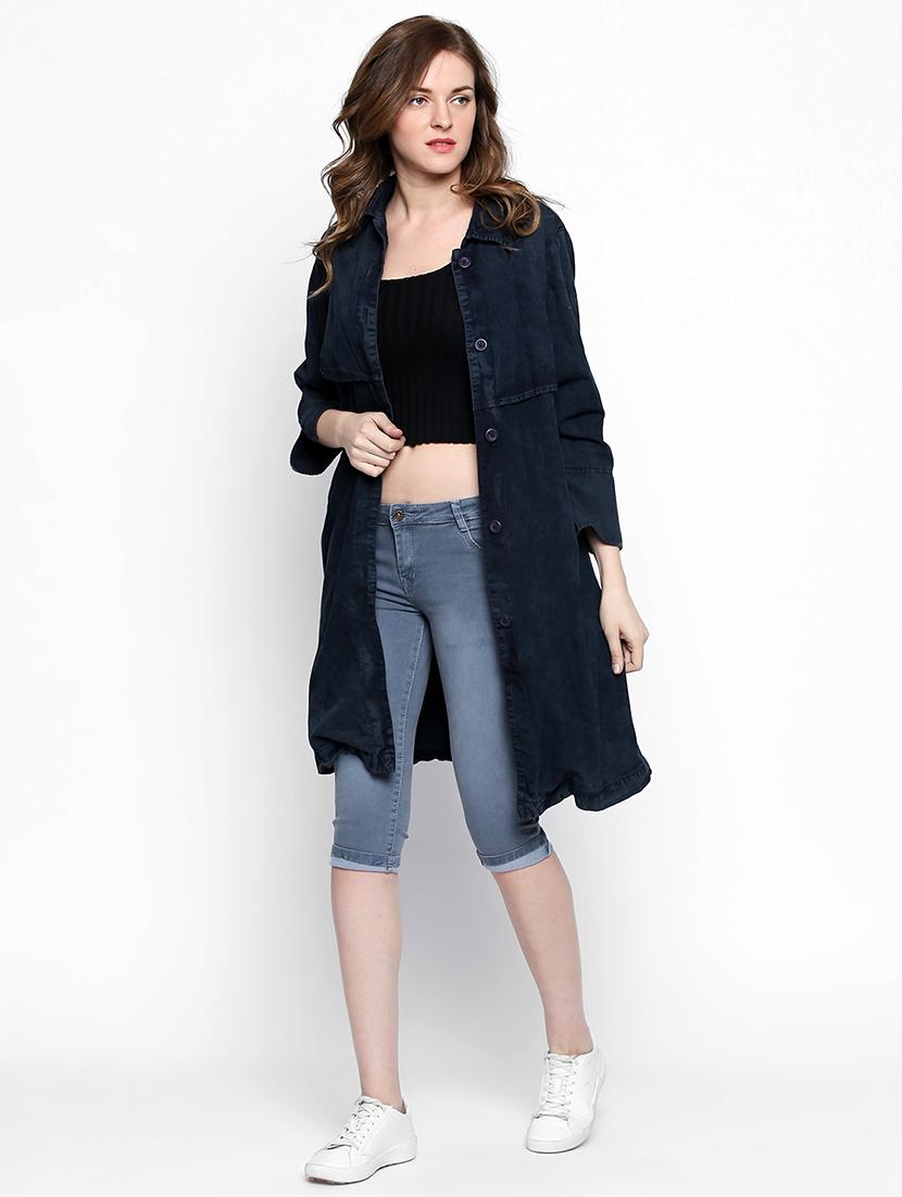 grey stone wash denim capri - 15015591 - Zoom Image - 4