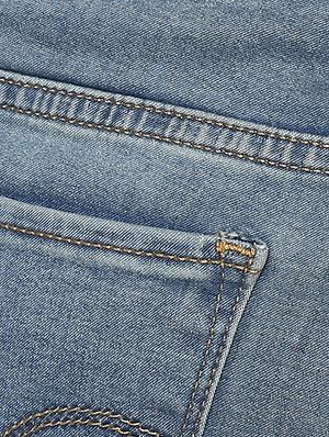 blue knee slit denim jeans - 15015917 - Standard Image - 4