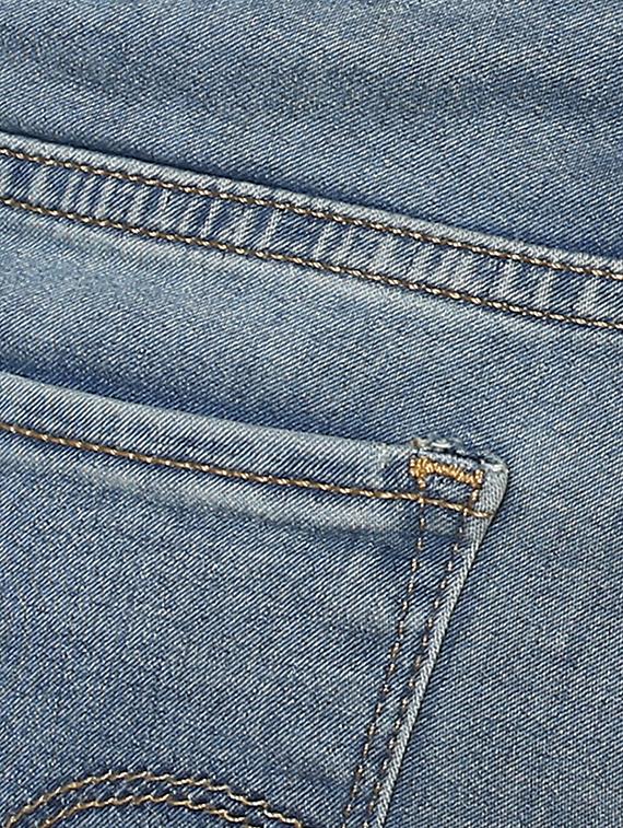 blue knee slit denim jeans - 15015917 - Zoom Image - 4