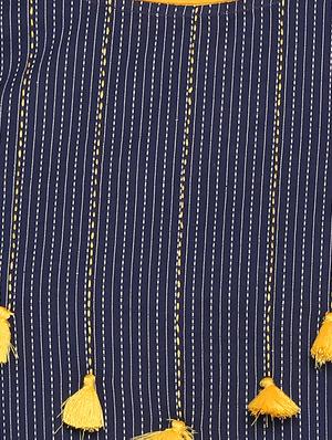 blue cotton a-line kurta - 15015954 - Standard Image - 4
