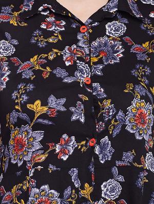 black rayon flared kurta - 15016067 - Standard Image - 4