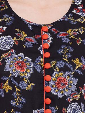 printed flared kurta - 15016072 - Standard Image - 4