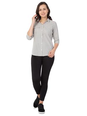 grey striped cotton shirt - 15016254 - Standard Image - 4